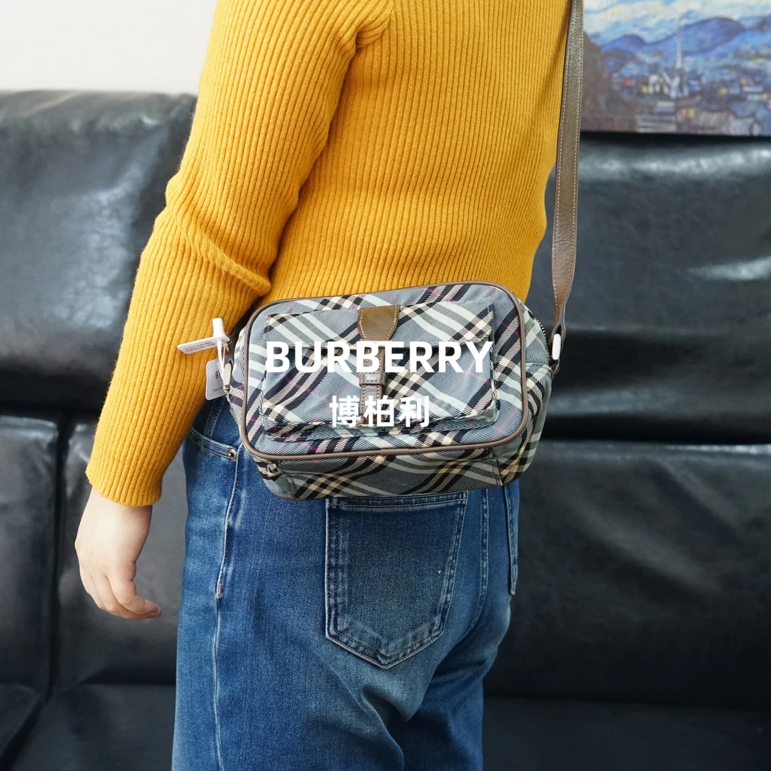 95新 BURBERRY/博柏利 巴宝莉/格纹斜挎包/FYJJ01507174/7174