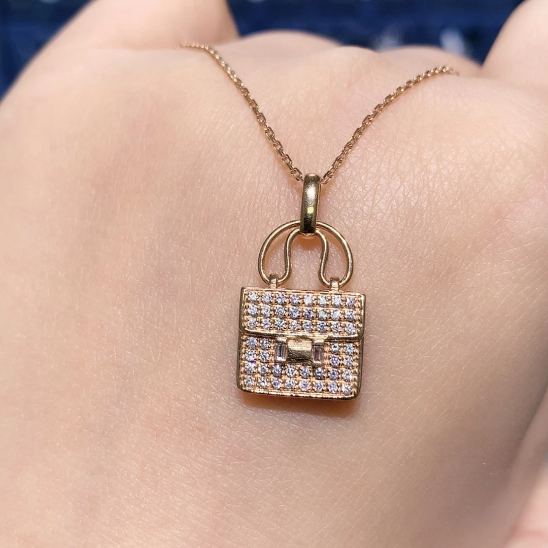 【闪购商品】钻石颈饰18K金镶嵌项链