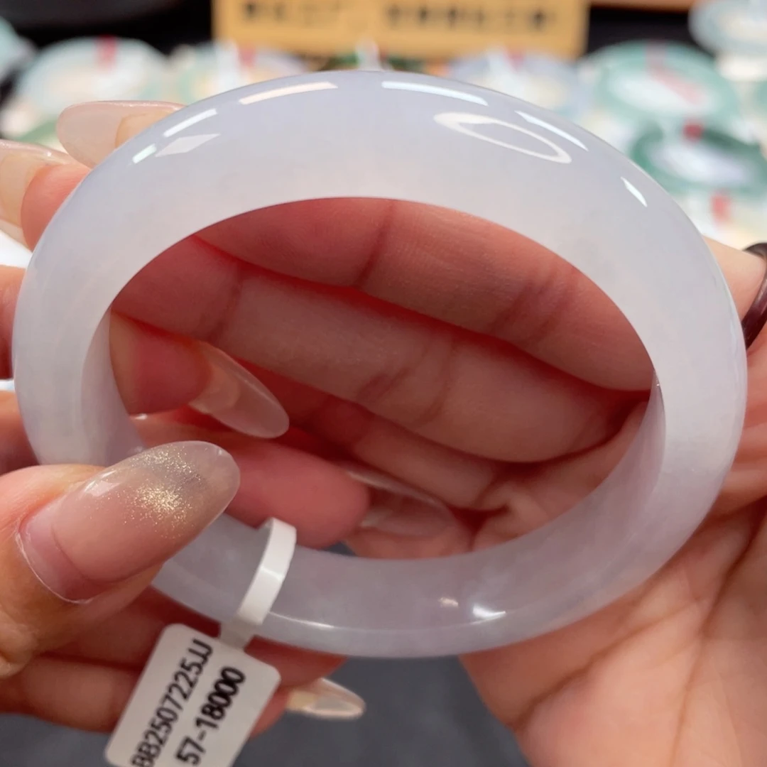 翡翠手镯未镶嵌57冰胶粉底清新温柔11号