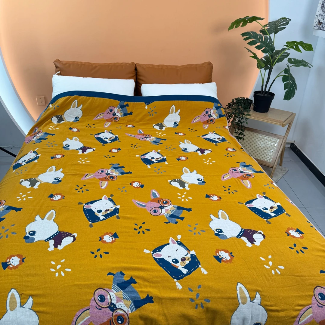 【黄色小狗】纱布毯150*200