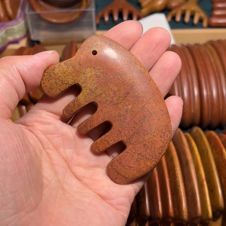 红砭石五齿经络梳