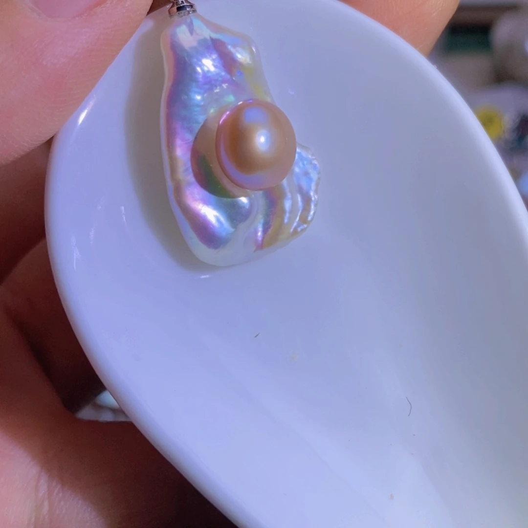 淡水珍珠天然淡水珍珠银S925镶嵌