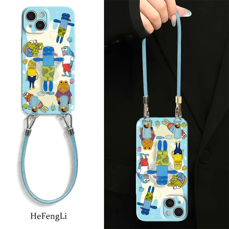 比奇堡小丑鱼菲林软壳适用苹果华为oppo小米vivo挂绳手机壳套卡通