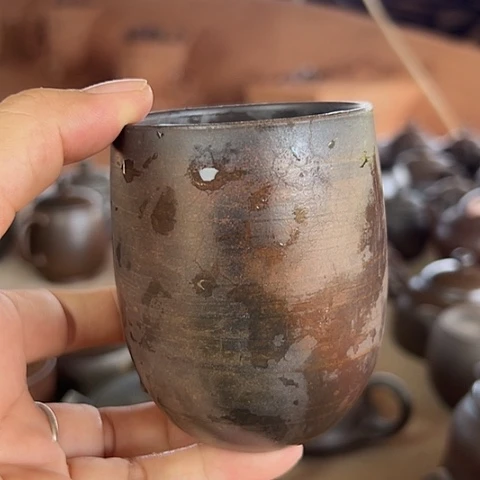 戬谷龙窑柴烧茶杯180