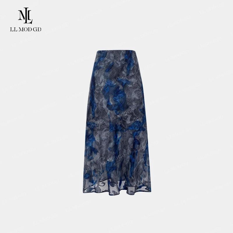 海岛追忆 法式气质A字碎花印花半身裙夏季薄款高腰显瘦YL-261979