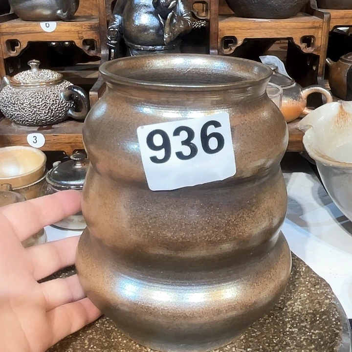 杯随*高温柴烧陶泥大杯