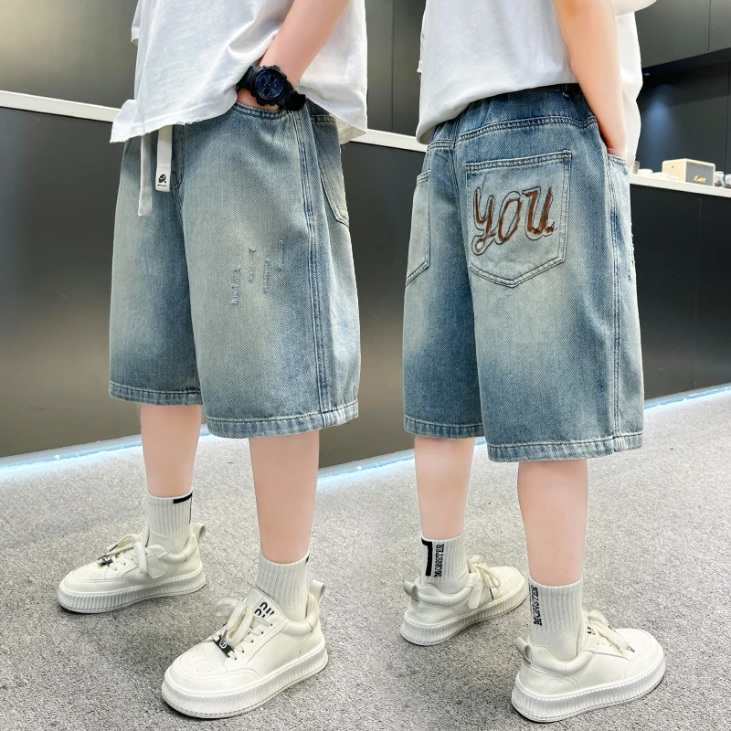 男童牛仔短裤2025夏季新款儿童中裤中童薄款七分裤牛仔裤男童短裤