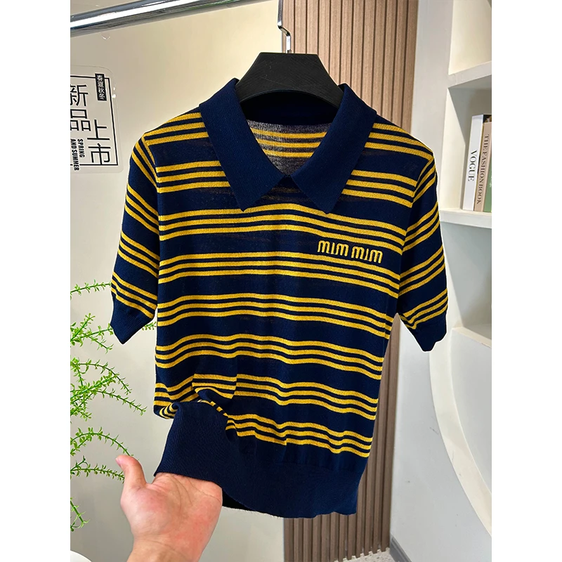 夏季新款圆领拼接洋气时尚针织上衣152061