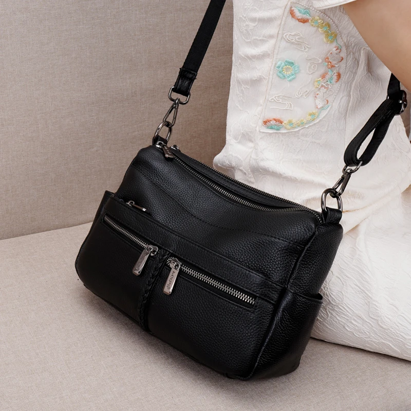 女士斜挎包2025新款头层牛皮中老年妈妈包软牛皮大容量休闲单肩包