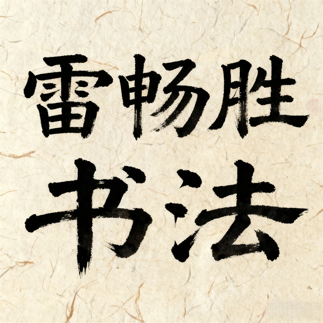 雷畅胜 手绘卷轴书法 静心