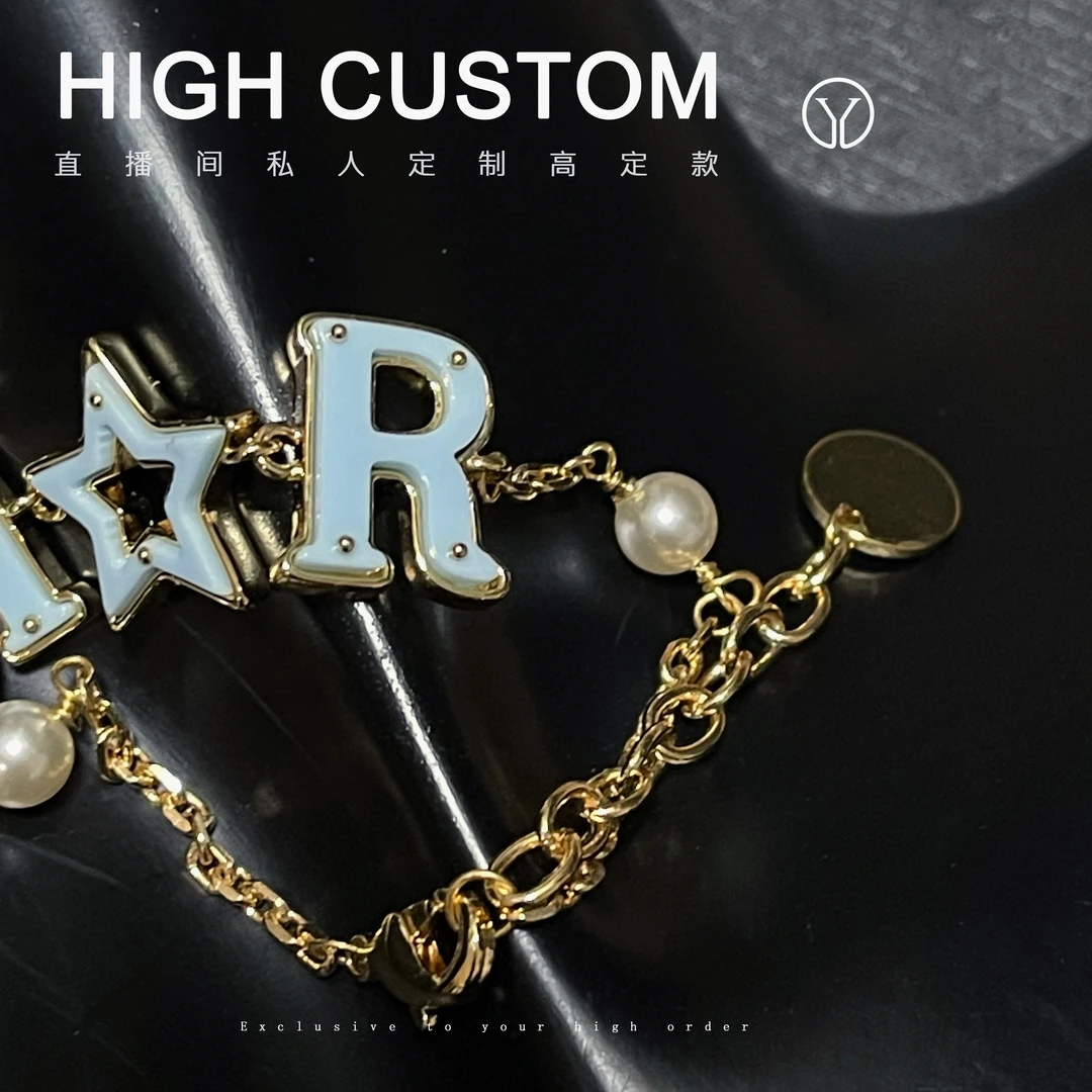 铜合金仿珍珠手链 368 D蓝色手链