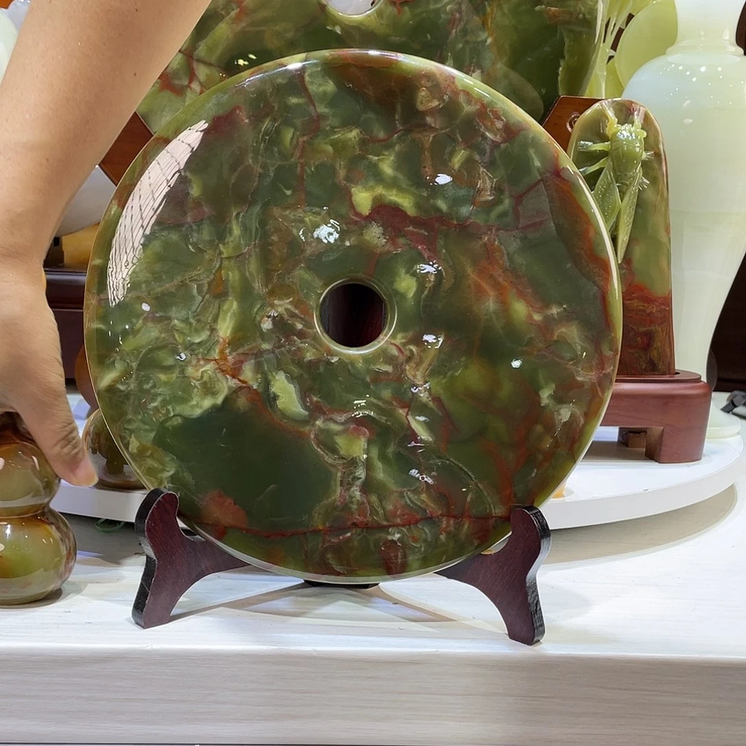 玉平安扣精品天然玉石摆件