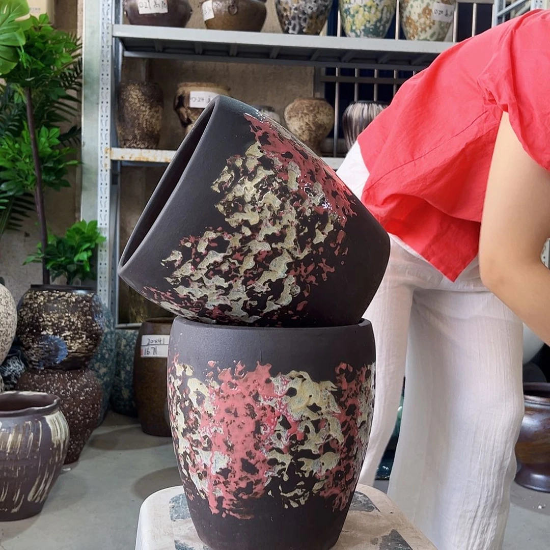 紫砂花盆正品口18高21