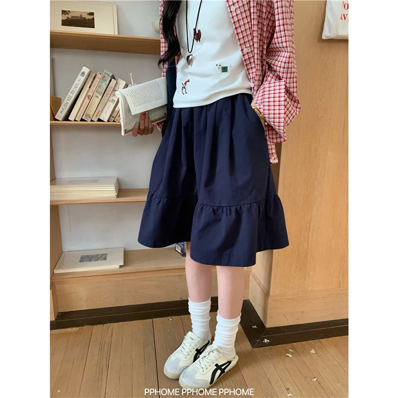 PPHOME自制~miu系中裙 早春慵懒百搭显瘦蓬蓬中裙半身裙a字伞裙女