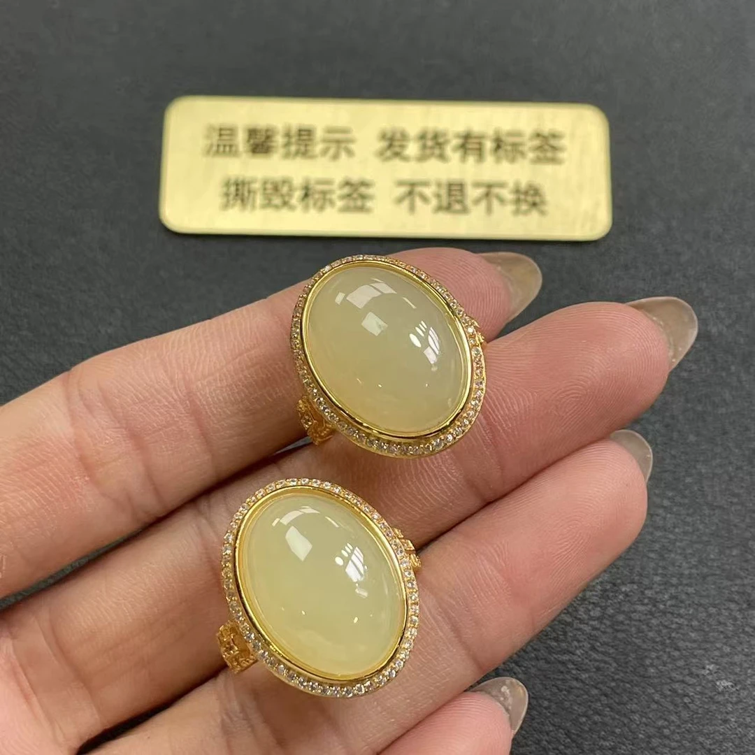 【胖】s925银和田玉戒指多样性发其一@k