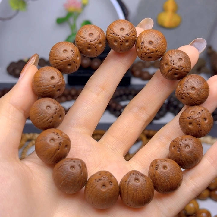 紫金鼠手串原皮正圆巴西籽嘎嘎好