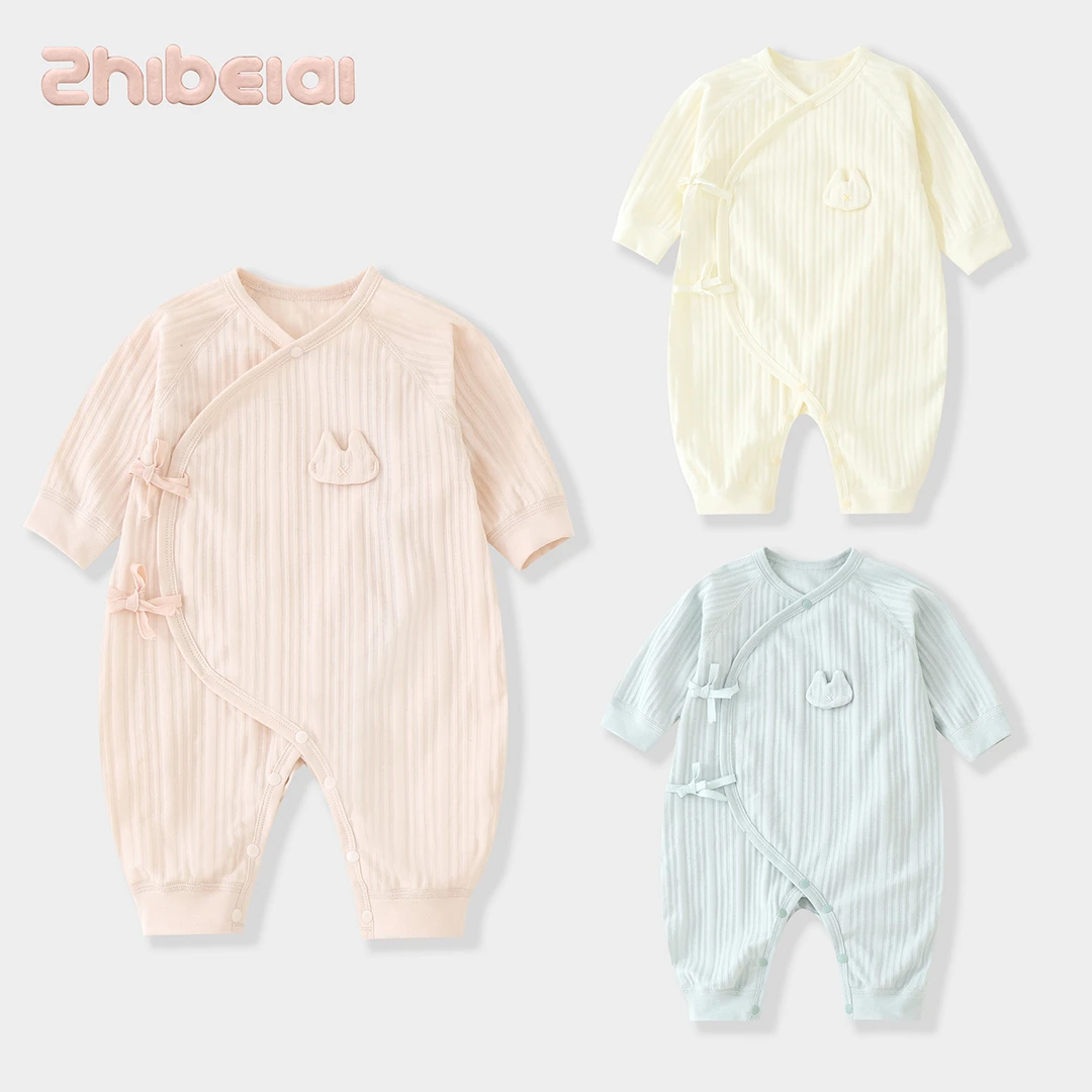 （稚蓓爱）新生儿婴幼儿四季长袖纯棉蝴蝶衣连体衣