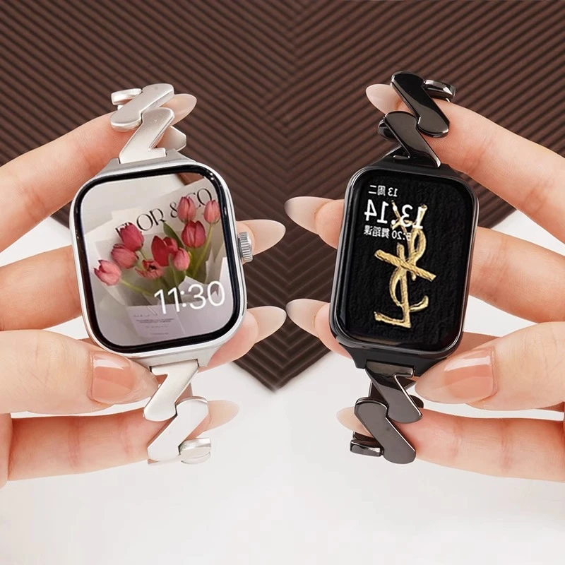 适用红米watch6/5锌合金Z字纹金属表带运动智能小米手环9pro手表