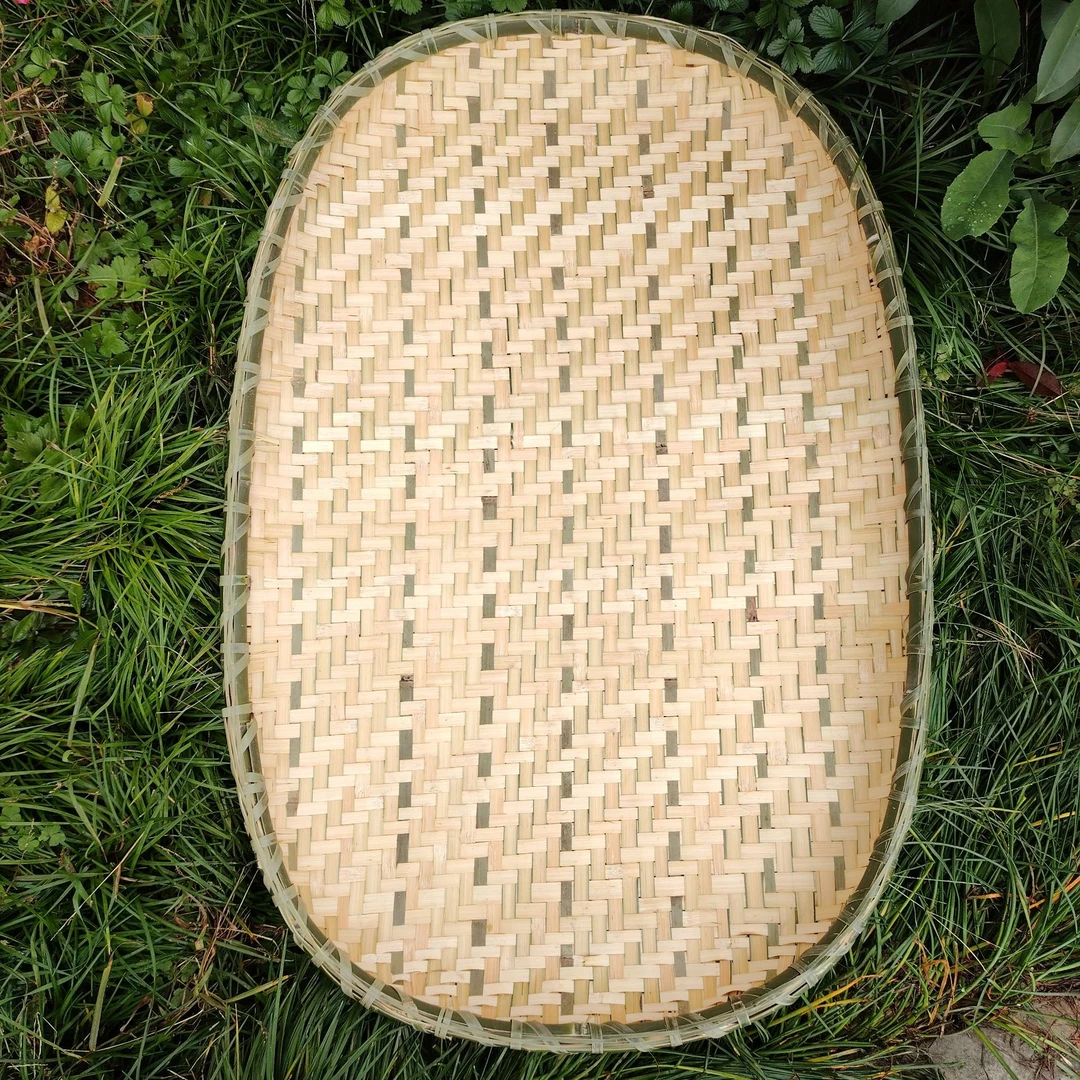 竹编长方形家用簸箕可用于晾晒物品的实用竹制品