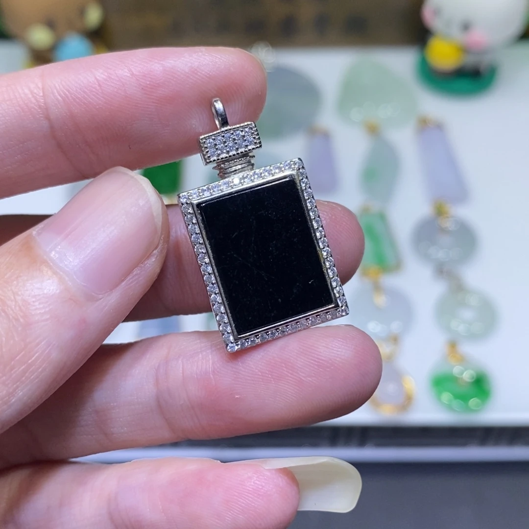 翡翠银S925镶嵌吊坠(不含链)