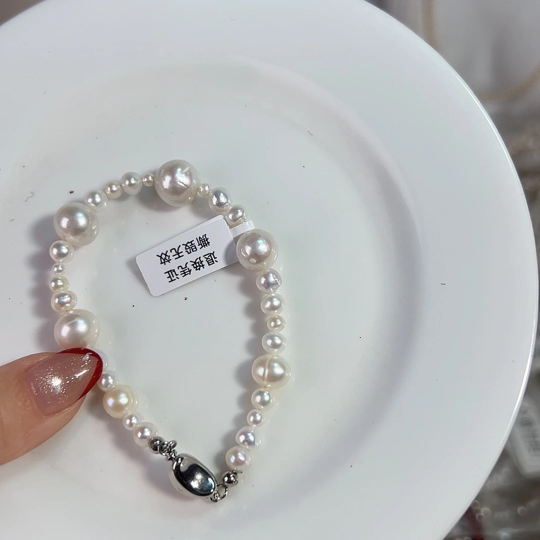 钛钢淡水珍珠天然淡水珍珠