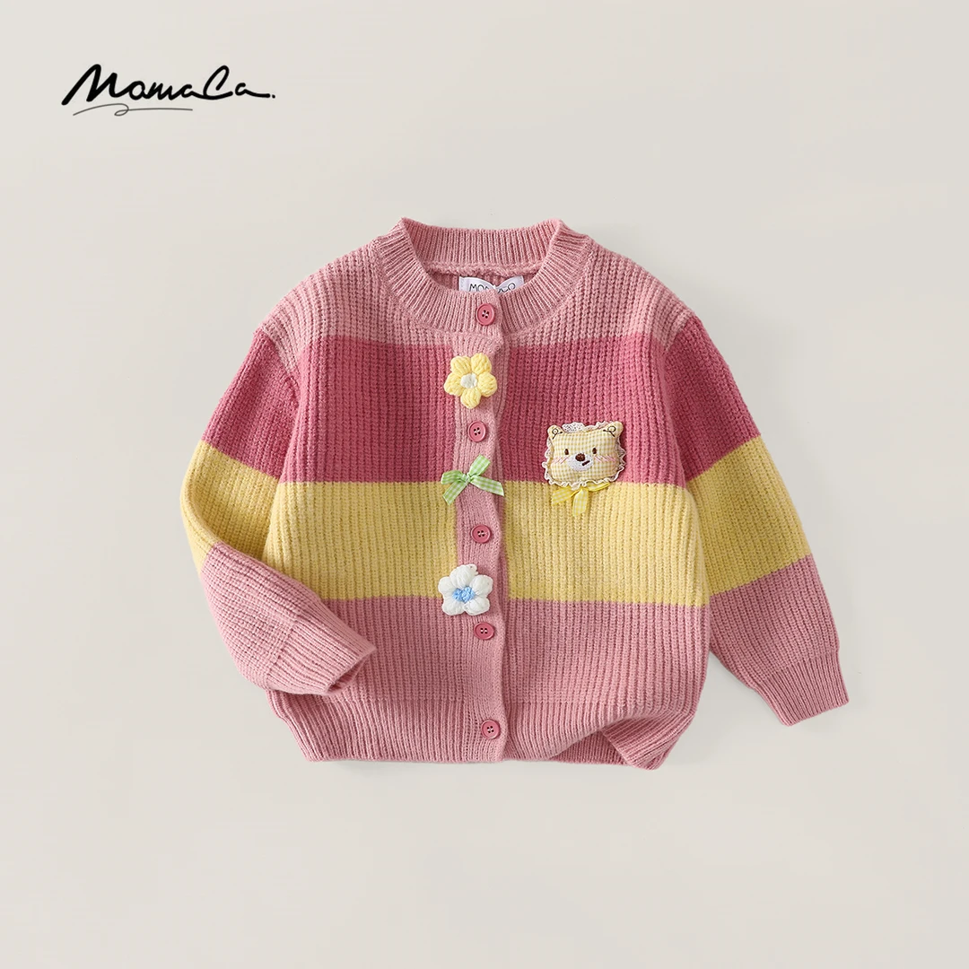 MOMOCO秋季新款女童卡通时尚彩色毛衣77730127004