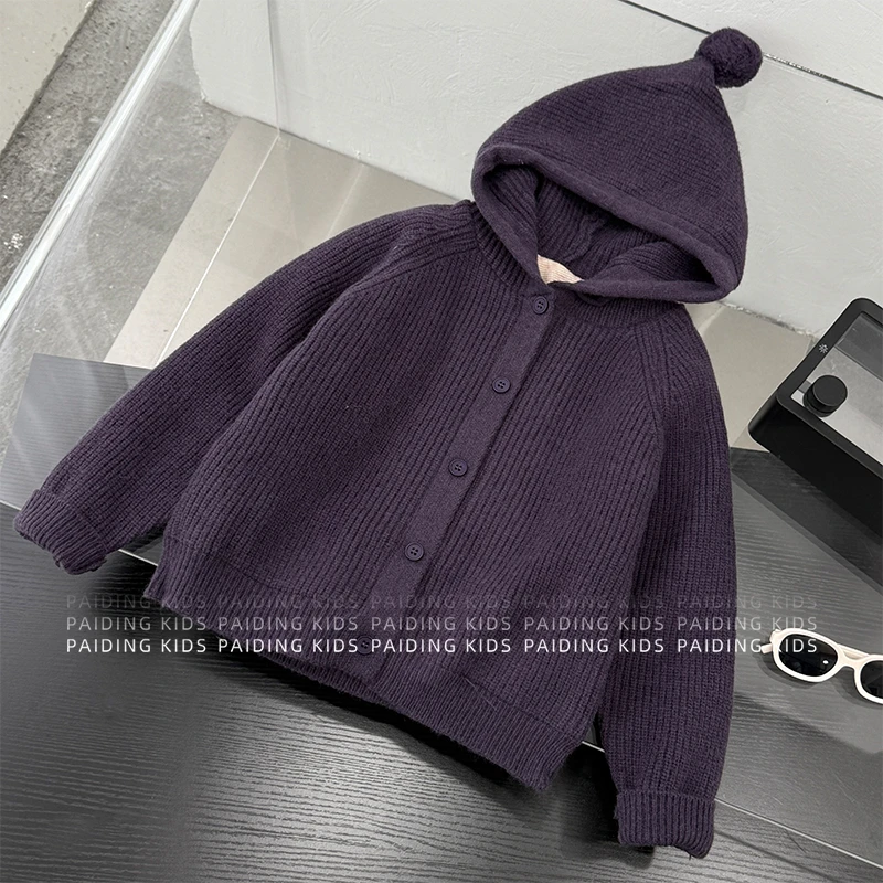 秋冬装儿童韩版潮酷巫师帽街边风加厚保暖毛衣针织衫SJ6792-DD1