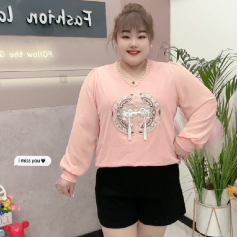 春款878国风刺绣拼接沙袖大码网红百搭显瘦洋气款