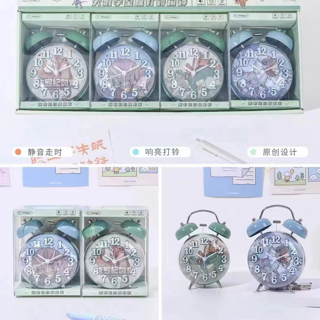 侏罗纪时代恐龙大数字金属打铃闹钟1个