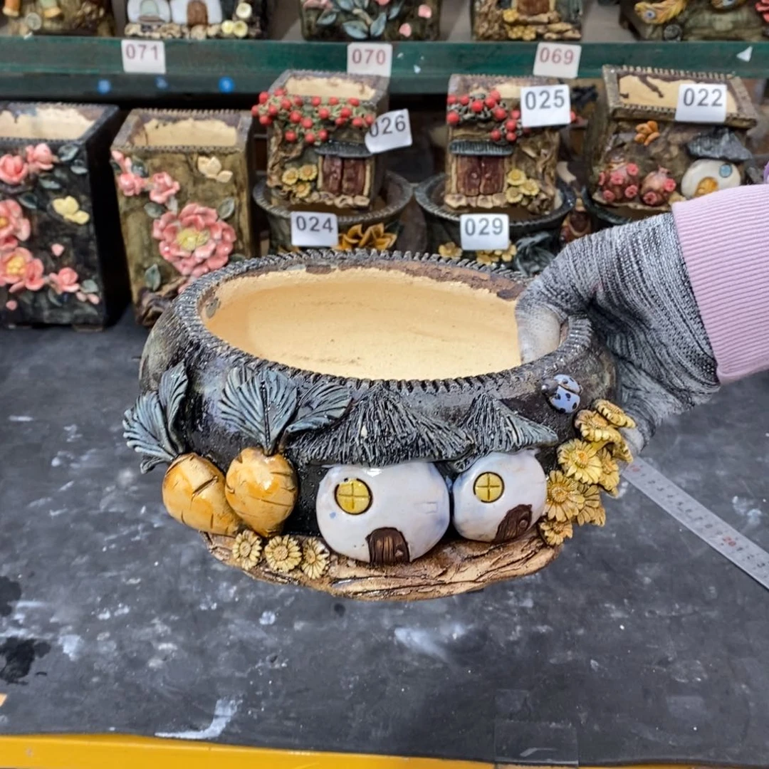 红陶青藤花器多肉花盆