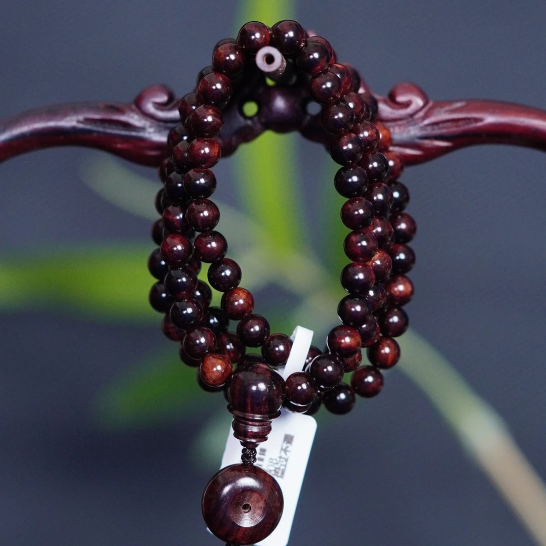 海南黄花梨老油梨0.6/108颗多圈手串男士女士佩戴带热科院证书