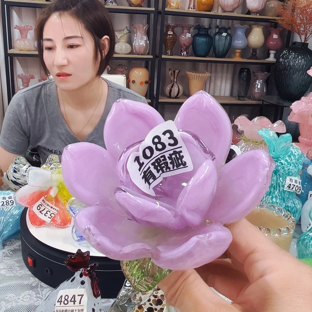 1083瑕 家悦琉璃花瓶摆件