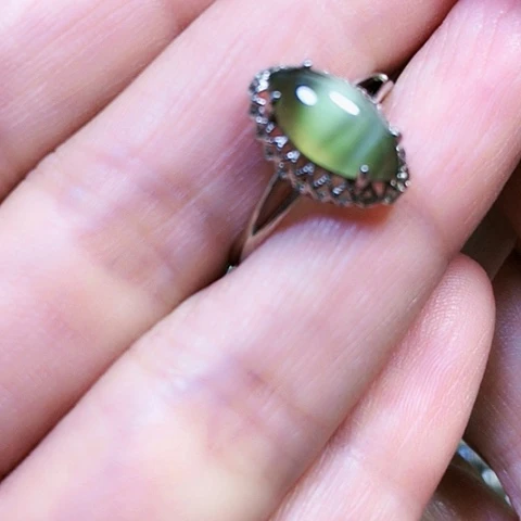 和田玉银S925镶嵌挂件