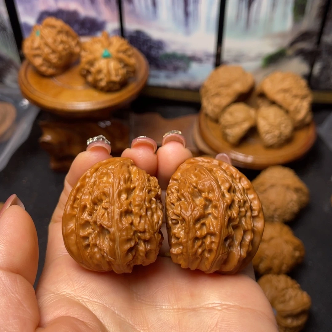 把件文玩核桃白狮子半壁江山