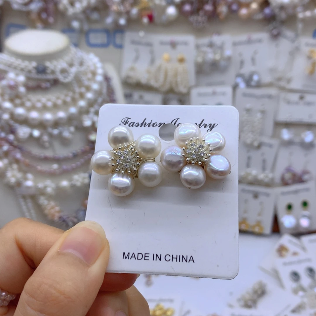 合金淡水珍珠耳饰项链