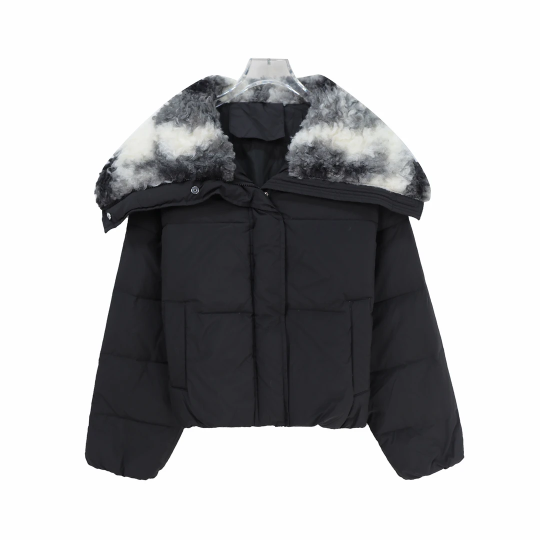 时髦洋气大翻领短款加厚羽绒服 U245