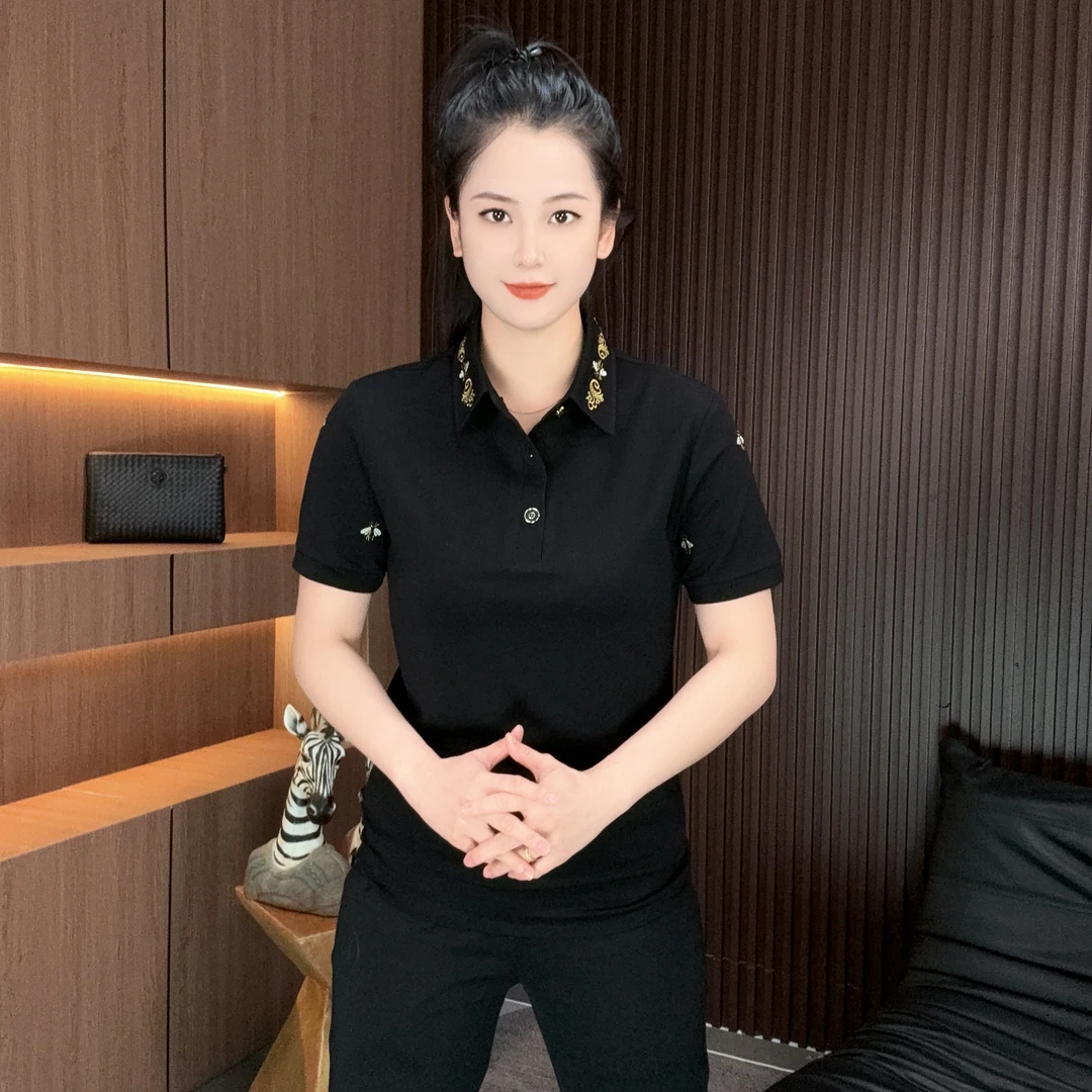 【超时速男装】夏季欧货翻领小蜜蜂刺绣高品质设计款POLO翻领衫F303