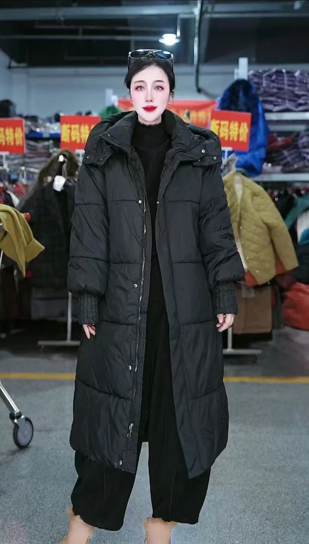 棉服服女中长款过膝2023新款棉服衣加厚韩版宽松连帽冬季外套