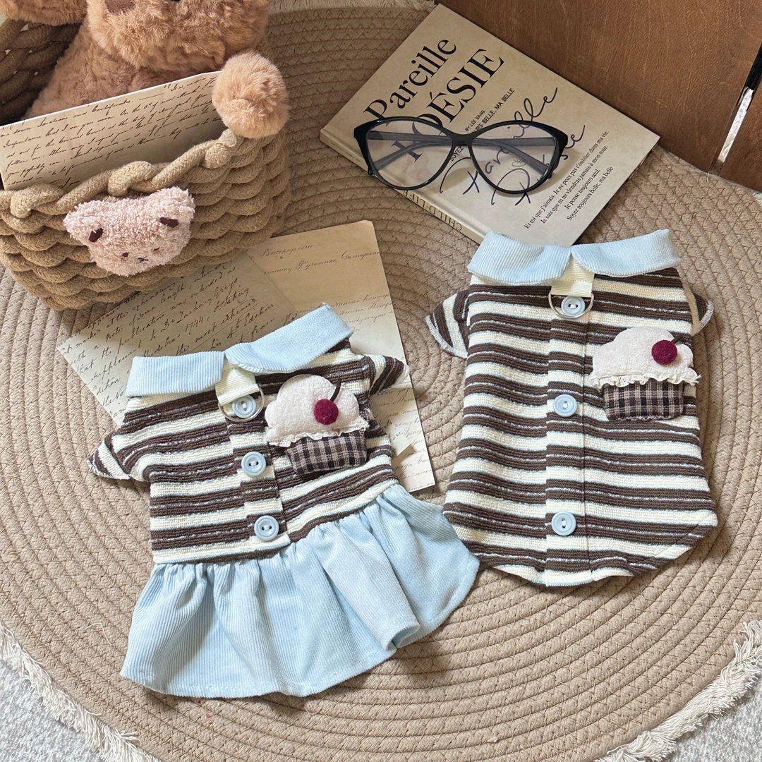 【可露丽风】狗狗衣服飞袖背心裙可爱开衫秋冬加厚款小型犬猫咪服装