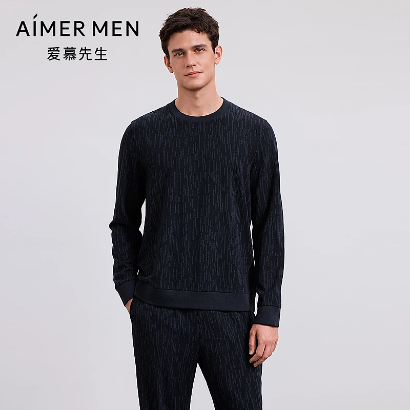 爱慕先生25AW舒适休闲服圆领套头长袖NS41M631