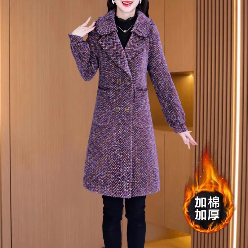 秋冬冬季常规毛呢外套气质女装2022年冬装大码修身时尚中长款加厚