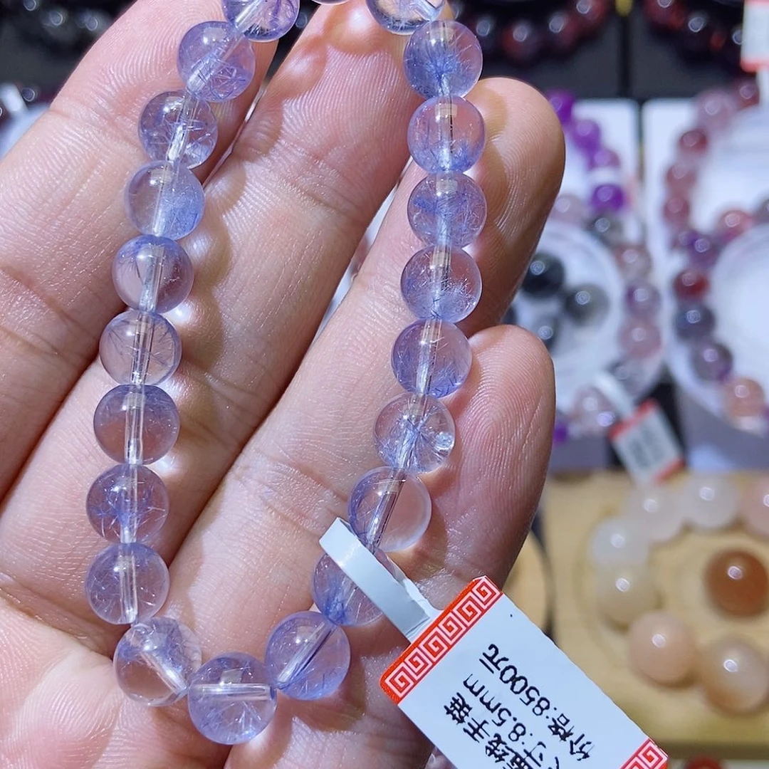 未镶嵌手链水晶蓝线石8.5