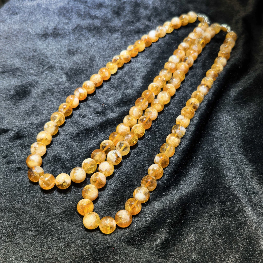 C11248-黄金塔黄发晶水晶项链-送礼佳品-卡10左右-多样性只发一件