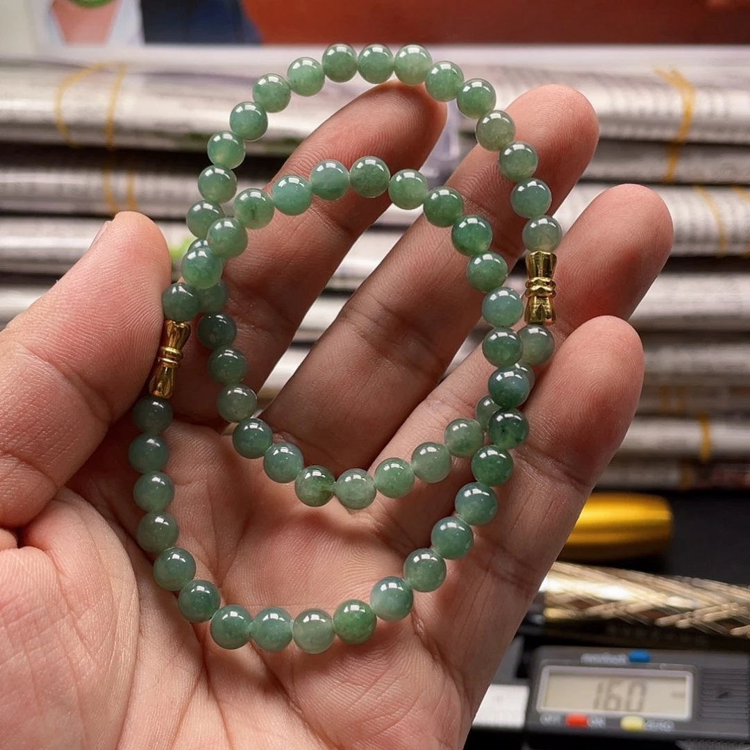 翡翠未镶嵌颈饰翡翠珠链全18