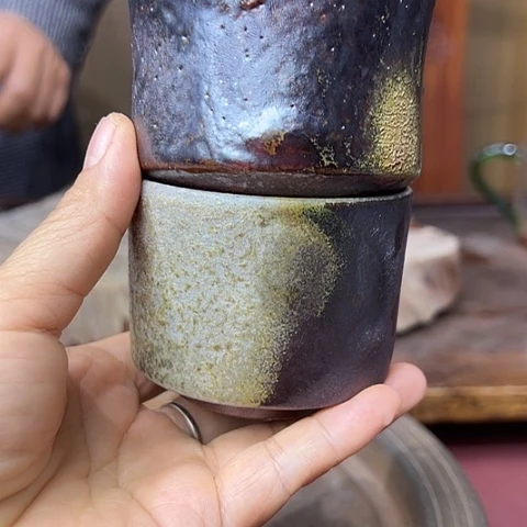 戬谷龙窑柴烧茶杯1