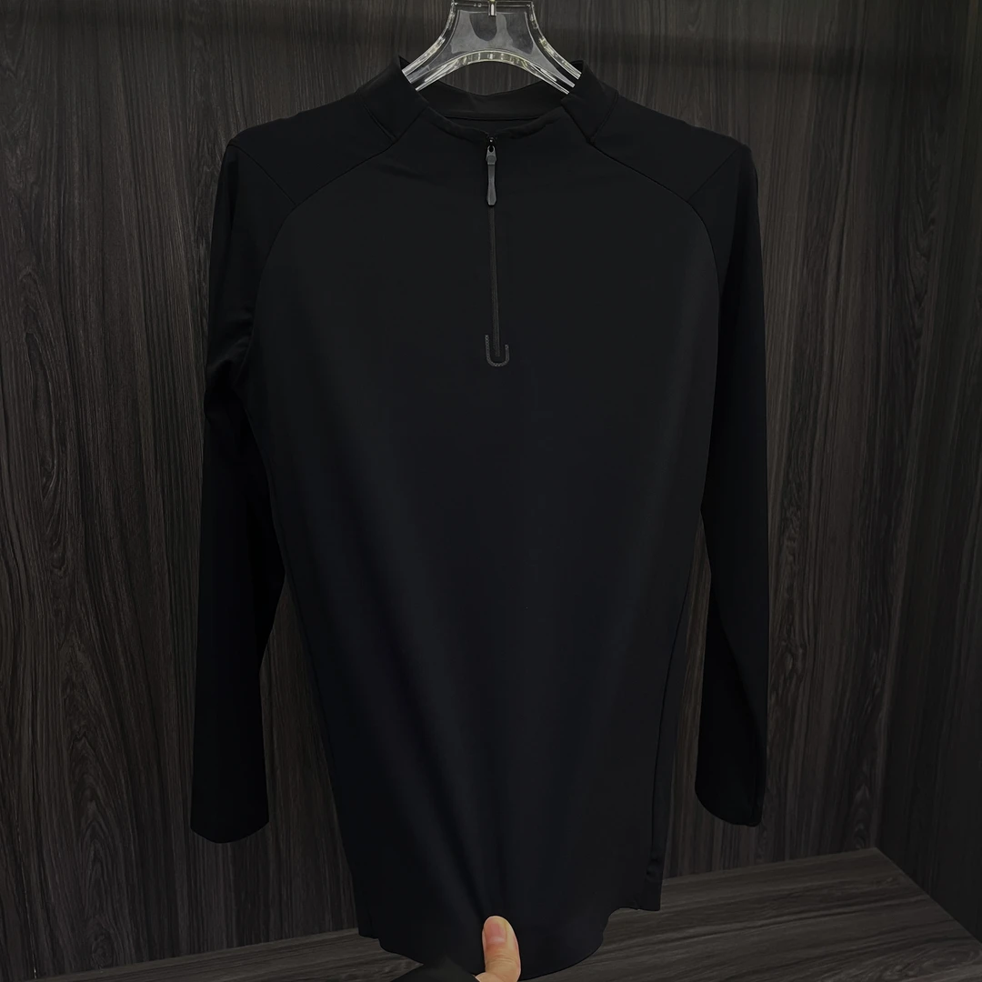 林森》新款男士长袖套头半拉链运动休闲户外透气T恤-熙cc