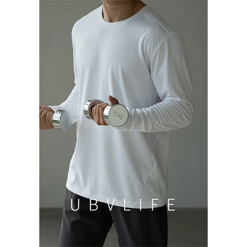 美式复古重磅长袖T恤男款2025秋季圆领纯色宽松百搭内搭打底衫潮