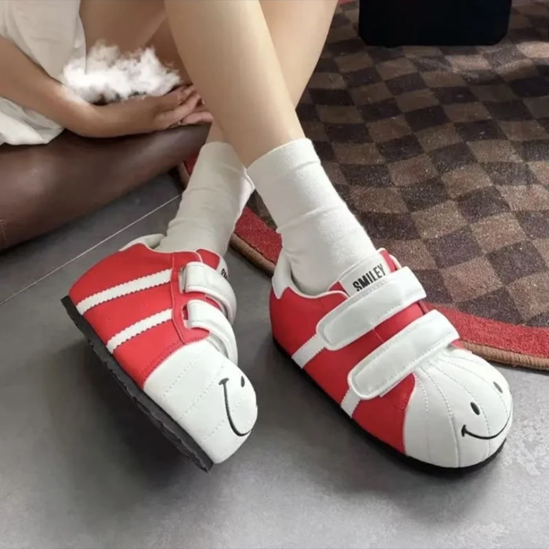 魔术贴面包大头鞋女2025新款秋季厚底增高鞋休闲板鞋运动小白鞋子