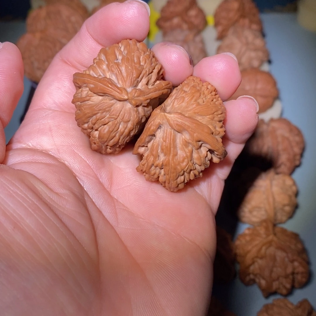 ****忌文玩核桃把件56白狮子半壁