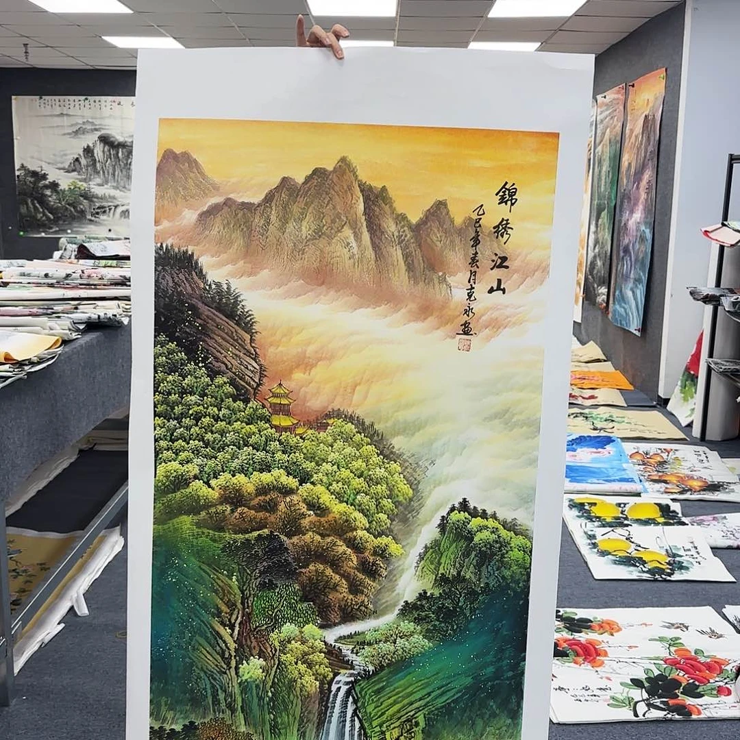 国画作品小姐姐放漏中